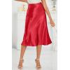 image:imageALCEA ROSEA Womens Satin High Waisted Silk Aline Wedding Elegant Elastic Midi Maxi Skirt7212wine
