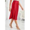 image:imageALCEA ROSEA Womens Satin High Waisted Silk Aline Wedding Elegant Elastic Midi Maxi Skirt7212wine