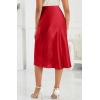 image:imageALCEA ROSEA Womens Satin High Waisted Silk Aline Wedding Elegant Elastic Midi Maxi Skirt7212wine