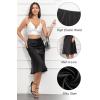 image:imageALCEA ROSEA Womens Satin High Waisted Silk Aline Wedding Elegant Elastic Midi Maxi SkirtBlack