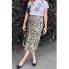 image:imageALCEA ROSEA Womens Satin High Waisted Silk Aline Wedding Elegant Elastic Midi Maxi SkirtLeopard