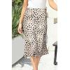 image:imageALCEA ROSEA Womens Satin High Waisted Silk Aline Wedding Elegant Elastic Midi Maxi SkirtLeopard
