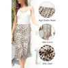 image:imageALCEA ROSEA Womens Satin High Waisted Silk Aline Wedding Elegant Elastic Midi Maxi SkirtLeopard