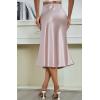 image:imageALCEA ROSEA Womens Satin High Waisted Silk Aline Wedding Elegant Elastic Midi Maxi SkirtRose Pink