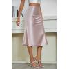 image:imageALCEA ROSEA Womens Satin High Waisted Silk Aline Wedding Elegant Elastic Midi Maxi SkirtRose Pink
