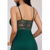 image:imageALCEA ROSEA Womens Sexy Nightgowns Long Floral Lace silky Lingerie supportive Chemises Full slip for Women Elegant SleepwearDark Green3127