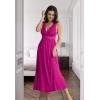 image:imageALCEA ROSEA Womens Sexy Nightgowns Long Floral Lace silky Lingerie supportive Chemises Full slip for Women Elegant SleepwearFuchsia Red