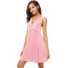 image:imageALCEA ROSEA Womens Sexy Nightgowns Long Floral Lace silky Lingerie supportive Chemises Full slip for Women Elegant SleepwearPink3127