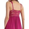 image:imageALCEA ROSEA Womens Sexy Nightgowns Long Floral Lace silky Lingerie supportive Chemises Full slip for Women Elegant SleepwearRose Red3127