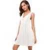 image:imageALCEA ROSEA Womens Sexy Nightgowns Long Floral Lace silky Lingerie supportive Chemises Full slip for Women Elegant SleepwearWhite3127