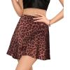 image:imageALCEA ROSEA Womens Elegant Silky Satin Mini Skirt High Waist Short Skirt Leopard Print Mini A Line Skirts for Women 7805 Brown Leopard S