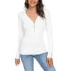 image:imageALCEA ROSEA Womens Sweater Sexy Fitted Zipper V Neck Knitwear Pullover SweaterWhite
