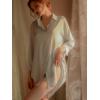 image:imageALCEA ROSEA Satin Nightgowns for Women Sleep Shirt Long Sleeve Silky Sleepwear Sleepshirt VNeck NightshirtsSky Blue