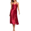 image:imageALCEA ROSEA Women Lingerie Sexy Silk Nightgown Lace Babydoll Satin Slip Teddy Nightie3722wine
