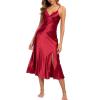 image:imageALCEA ROSEA Women Lingerie Sexy Silk Nightgown Lace Babydoll Satin Slip Teddy Nightie3722wine