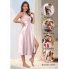 image:imageALCEA ROSEA Women Lingerie Sexy Silk Nightgown Lace Babydoll Satin Slip Teddy NightiePinkbow