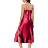 image:imageALCEA ROSEA Women Lingerie Sexy Silk Nightgown Lace Babydoll Satin Slip Teddy NightieWinebow