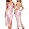 image:imageALCEA ROSEA Women Lingerie Sexy Silk Nightgown Lace Babydoll Satin Slip Teddy Nightie3722pink