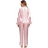 image:imageALCEA ROSEA Womens Silk Satin Pajamas Set 2 Piece Silky Pj Sets Sleepwear Loungewear Button Down Short Sleeve Bridesmaid Pjs