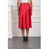 image:imageALCEA ROSEA Womens Satin High Waisted Silk Aline Wedding Elegant Elastic Midi Maxi SkirtWine Red