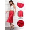 image:imageALCEA ROSEA Womens Satin High Waisted Silk Aline Wedding Elegant Elastic Midi Maxi SkirtWine Red