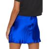 image:imageALCEA ROSEA Womens Satin Silky Lace Trim Split Mini Skirt Slit Hem High Waist ALine Short Skirt Solid Slit Skirts for Women