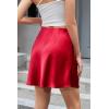 image:imageALCEA ROSEA Womens Elegant Silky Satin Mini Skirt High Waist Short Skirt Leopard Print Mini A Line Skirts for WomenChili