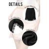 image:imageALCEA ROSEA Womens Satin Mini Lace Trim Split Skirt Split Hem High Waist ALine Short Bodycon Skirt 7806Black