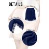 image:imageALCEA ROSEA Womens Satin Mini Lace Trim Split Skirt Split Hem High Waist ALine Short Bodycon Skirt 7806Navy