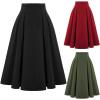 image:imageALCEA ROSEA Womens Midi Plaid Skirt High Elastic Waist Aline Vintage Pleated Long Skirts 7899Army Green