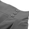 image:imageALCEA ROSEA Womens Midi Plaid Skirt High Elastic Waist Aline Vintage Pleated Long Skirts 7899Grey