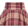 image:imageALCEA ROSEA Womens Midi Plaid Skirt High Elastic Waist Aline Vintage Pleated Long Skirts 7899Plaid Apricot