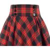 image:imageALCEA ROSEA Womens Midi Plaid Skirt High Elastic Waist Aline Vintage Pleated Long Skirts 7899Plaid Red