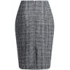 image:imageALCEA ROSEA Womens Midi Plaid Skirt Vintage Pencil Wool Skirt with Slit 7898Grid Black