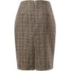 image:imageALCEA ROSEA Womens Midi Plaid Skirt Vintage Pencil Wool Skirt with Slit 7898Light Coffee