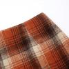 image:imageALCEA ROSEA Womens Midi Plaid Skirt Vintage Pencil Wool Skirt with Slit 7898Orange