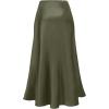 image:imageALCEA ROSEA Womens Satin High Waisted Silk Aline Wedding Elegant Elastic Midi Maxi Skirt7307army Green
