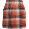image:imageALCEA ROSEA Womens Wool Plaid Skirt Bodycon Pencil High Waist Mini Skirts 7897Orange