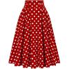 image:imageALCEA ROSEA Womens Midi Plaid Skirt High Elastic Waist Aline Vintage Pleated Long Skirts 7899Wine