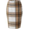 image:imageALCEA ROSEA Womens Midi Plaid Skirt Vintage Pencil Wool Skirt with Slit 7898Khaki