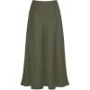 image:imageALCEA ROSEA Womens Satin High Waisted Silky Midi Skirt Elastic Aline Skirt for Wedding Party Work7307army Green