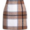 image:imageALCEA ROSEA Womens Wool Plaid Skirt Bodycon Pencil High Waist Mini Skirts 7897Khaki