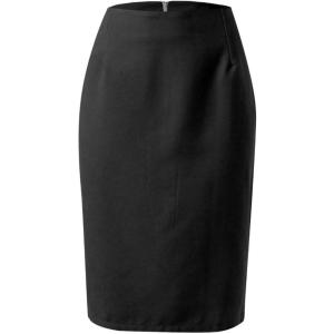 image:imageALCEA ROSEA Womens Midi Plaid Skirt Vintage Pencil Wool Skirt with Slit 7898Black