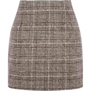 image:imageALCEA ROSEA Womens Wool Plaid Skirt Bodycon Pencil High Waist Mini Skirts 7897Light Coffee