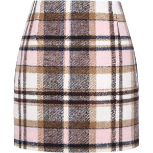 image:imageALCEA ROSEA Womens Wool Plaid Skirt Bodycon Pencil High Waist Mini Skirts 7897Pink